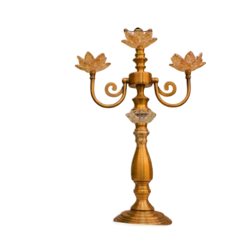 Metallic Brass Lotus Dining Stand