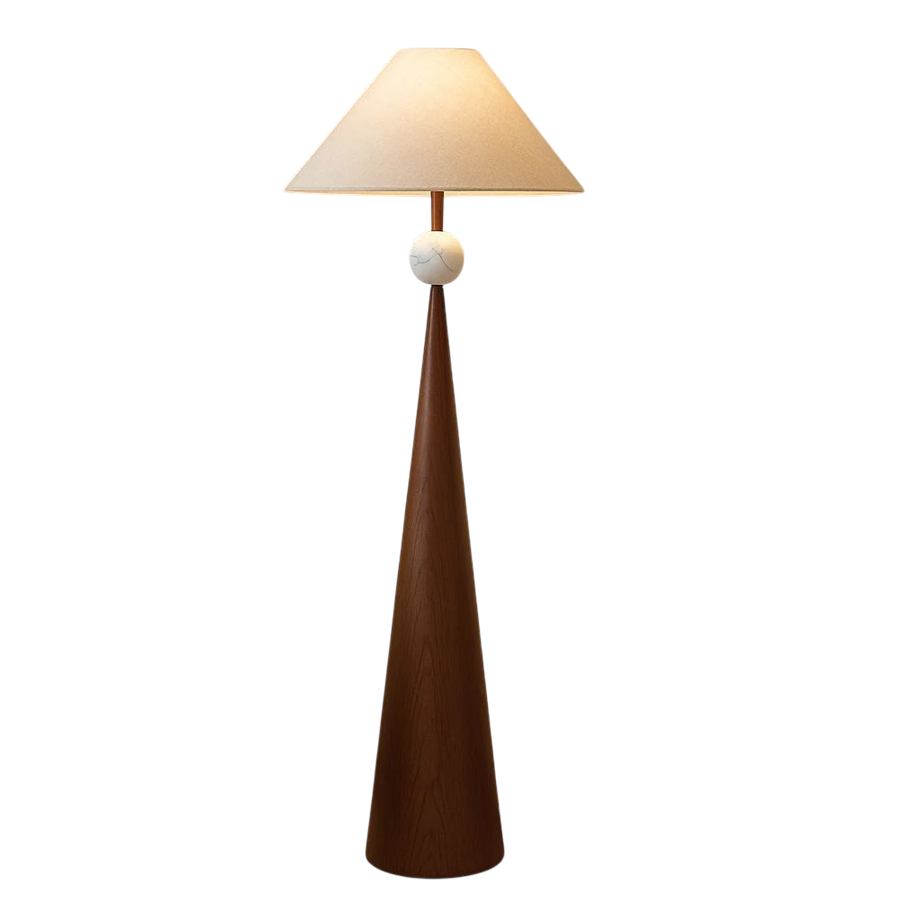 Brown Textured Lumos Cone Contemporary Floor Lamp