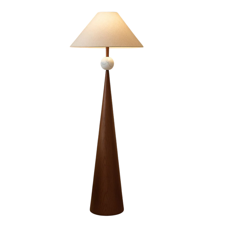 Brown Textured Lumos Cone Contemporary Floor Lamp