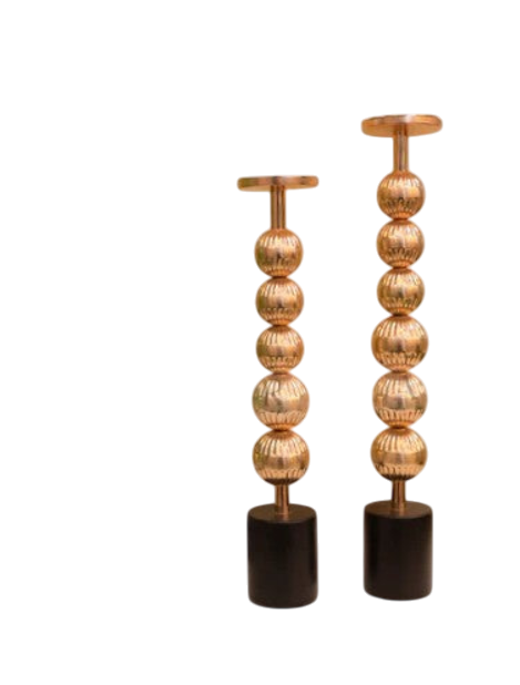 Long Metallic Candle Stands