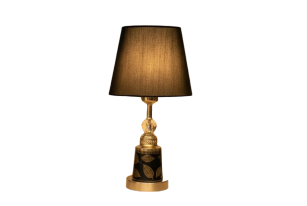 Elegant Floral-Print Ceramic Table Lamp