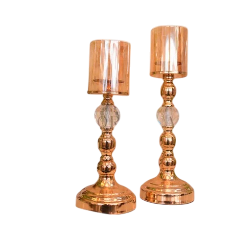 Metallic Crystal Candle Stand