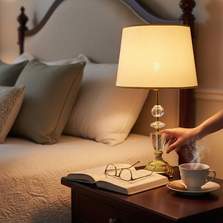 Thore Artisan Brass Crystal Table Lamp
