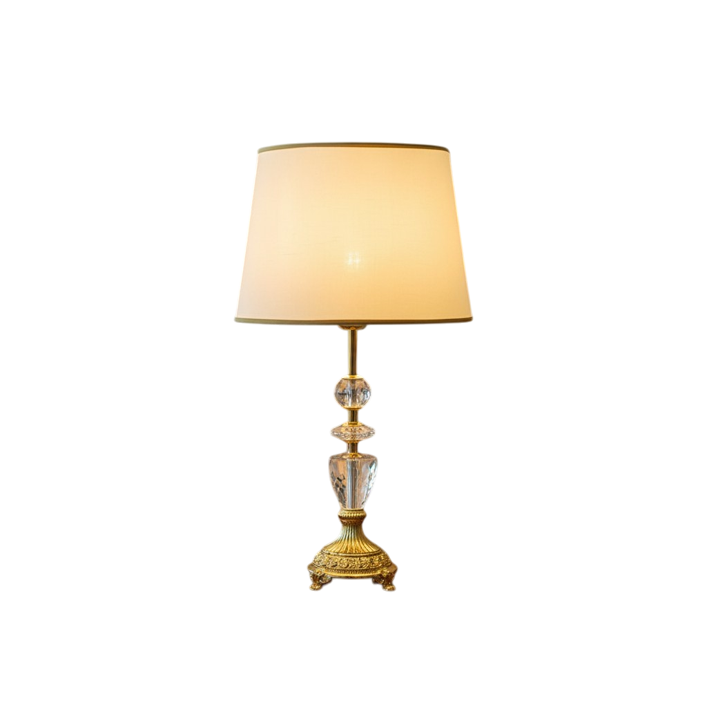 Thore Artisan Brass Crystal Table Lamp