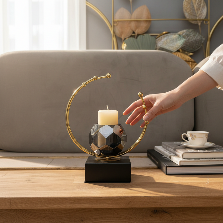 Aurora Lotus Crystal Candle Stand