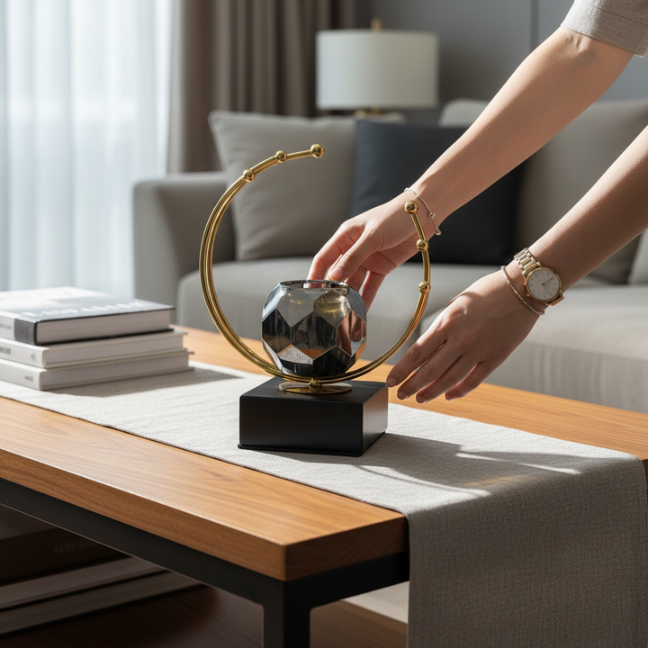 Aurora Lotus Crystal Candle Stand