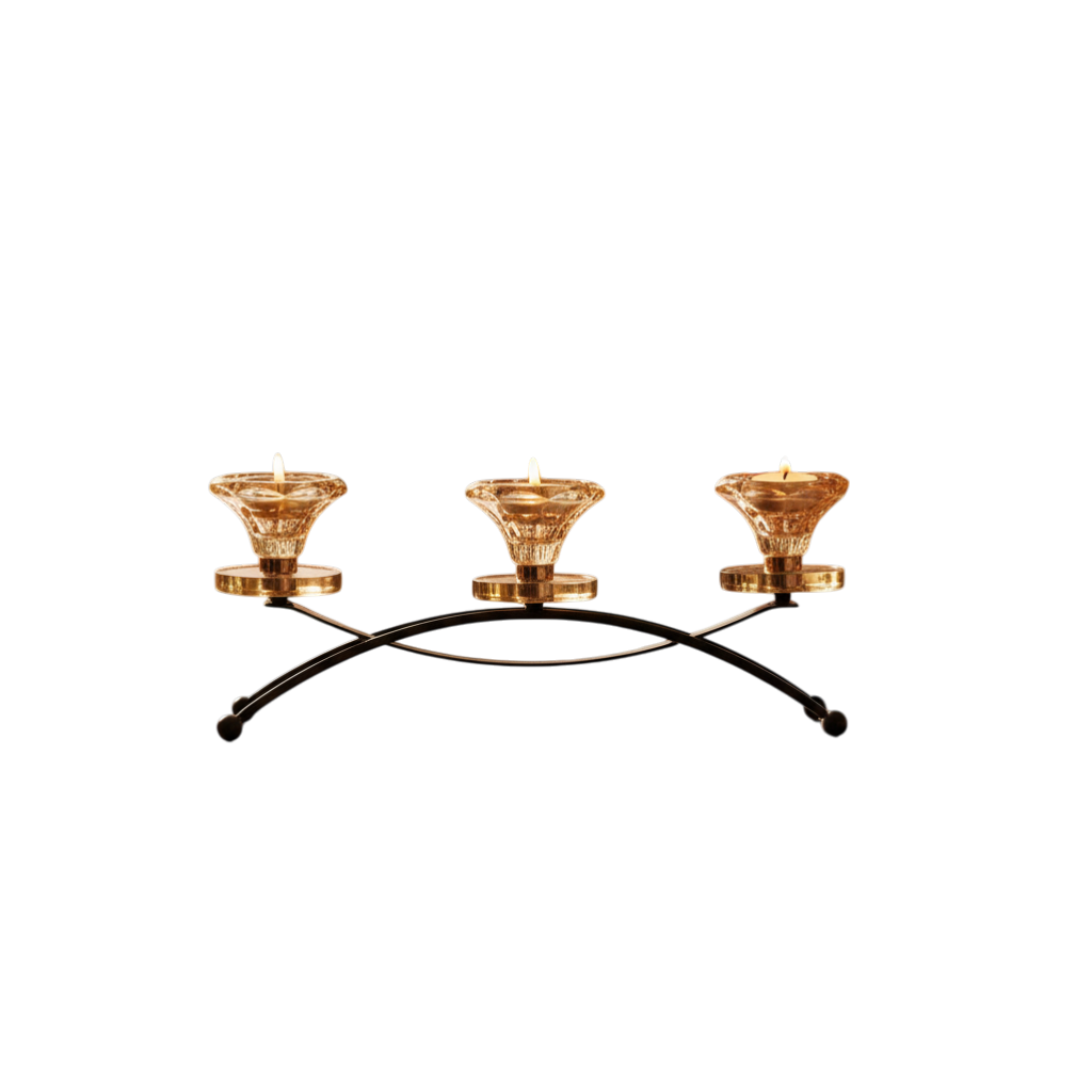 Twin Flame Crystal Lotus Candle Stand