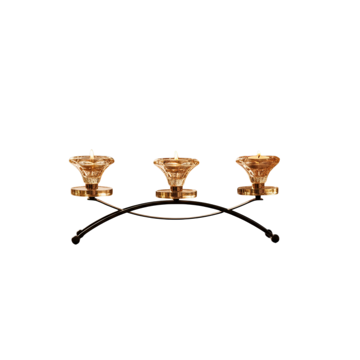 Twin Flame Crystal Lotus Candle Stand
