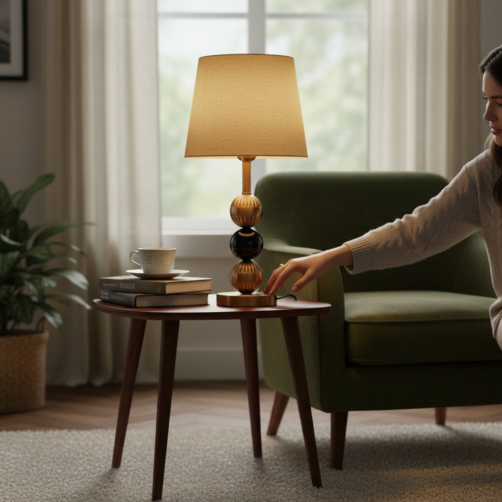 Sierra Modern Brass Accent Table Lamp