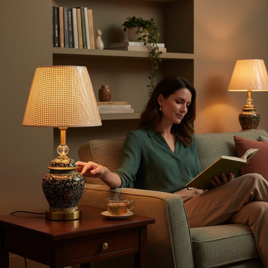 Timeless Amber Glow Vintage Ceramic Table Lamp