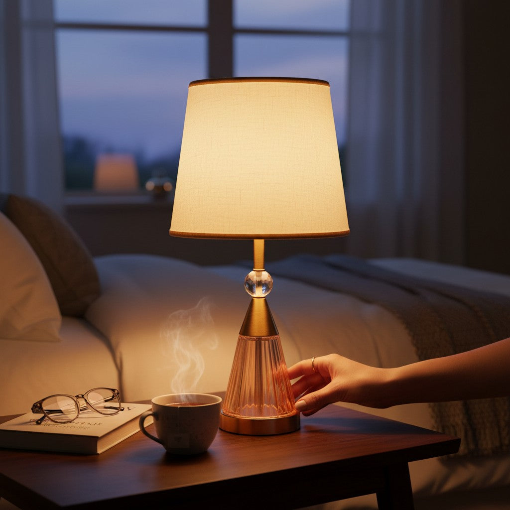 Belmont Solid Glass Brass Table Lamp