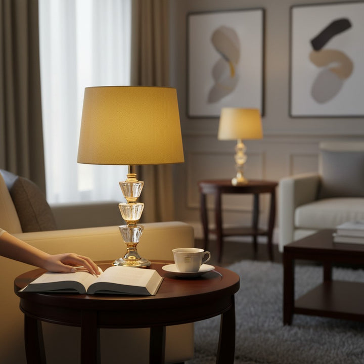 Zephra Luxe Brass Crystal Lamp
