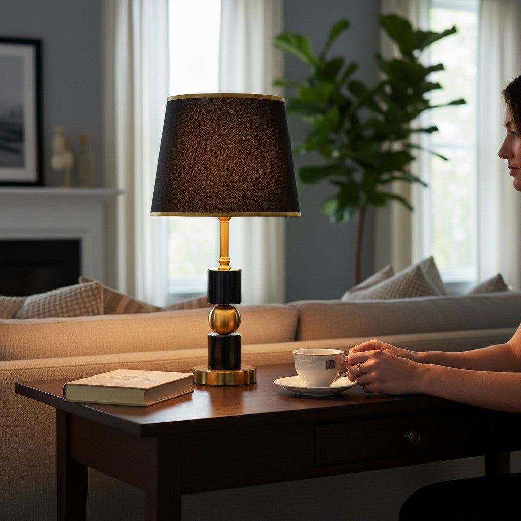Ashbury Luxe Tapered Brass Accent Lamp