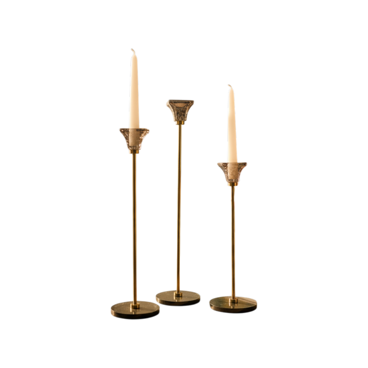 Luxe Lotus Crystal Candle Holder Set