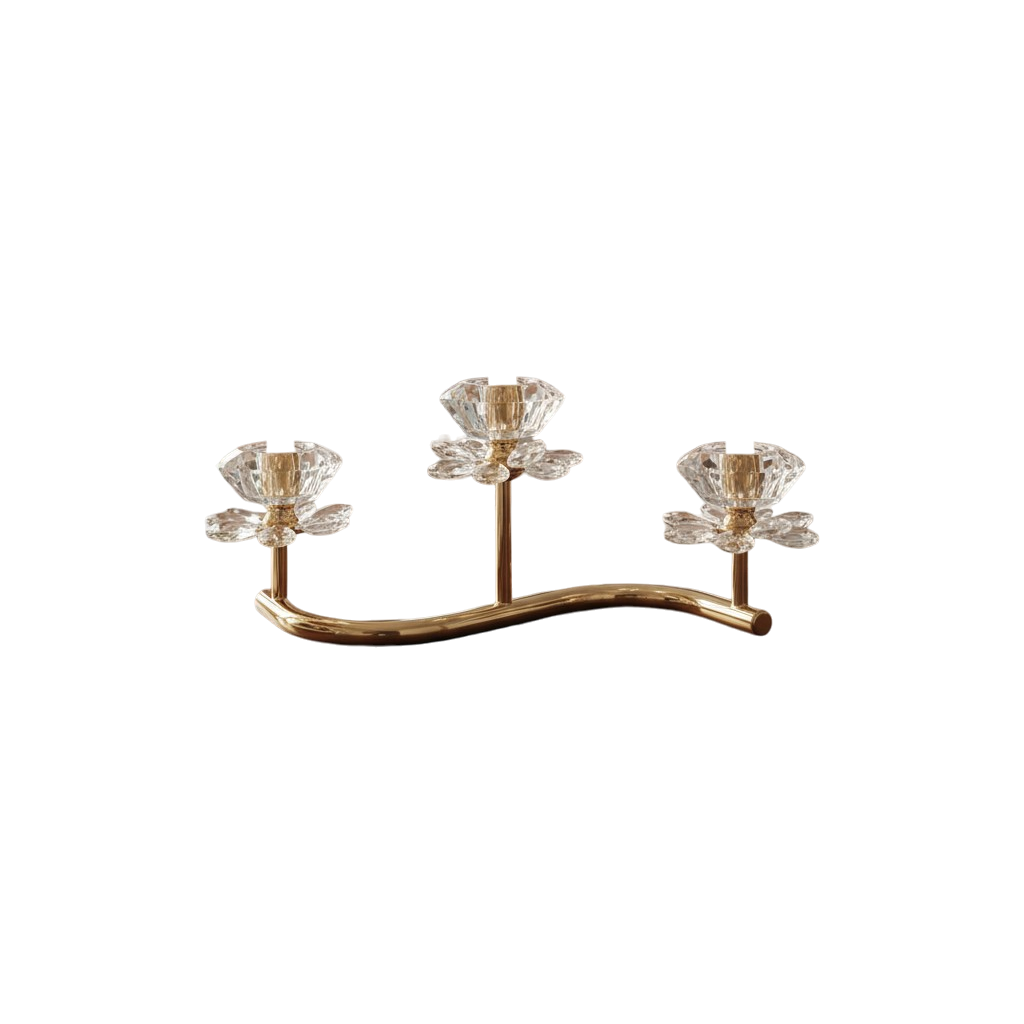 Elegant Floral Triple Candle Stand