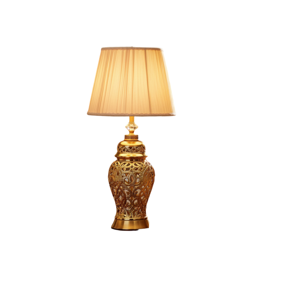 Luxe Gold Contemporary Porcelain Side Table Lamp