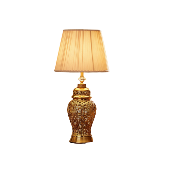 Luxe Gold Contemporary Porcelain Side Table Lamp