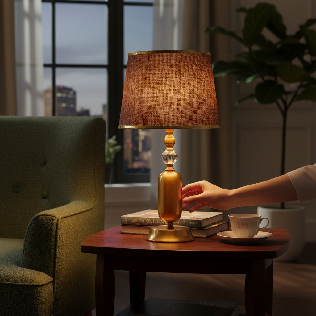 Tivra Industrial Brass Table Lamp