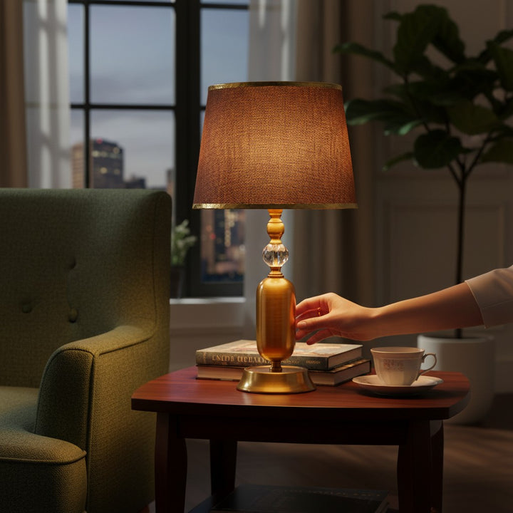 Tivra Industrial Brass Table Lamp