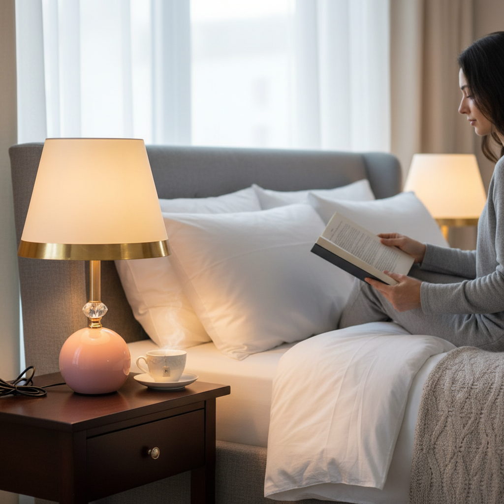 Veloura Pleated Glow Side Table Lamp