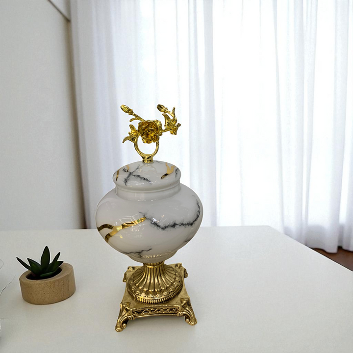 Luxury Marble-Textured Candle Holders