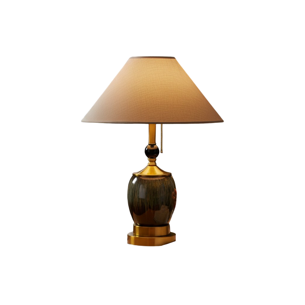 Vintage Amber Glow Ceramic Table Lamp