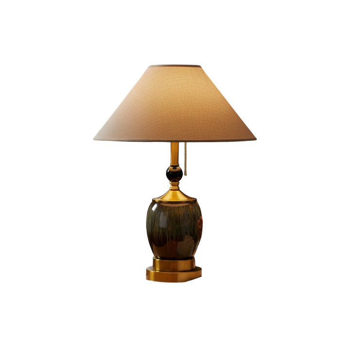 Vintage Amber Glow Ceramic Table Lamp