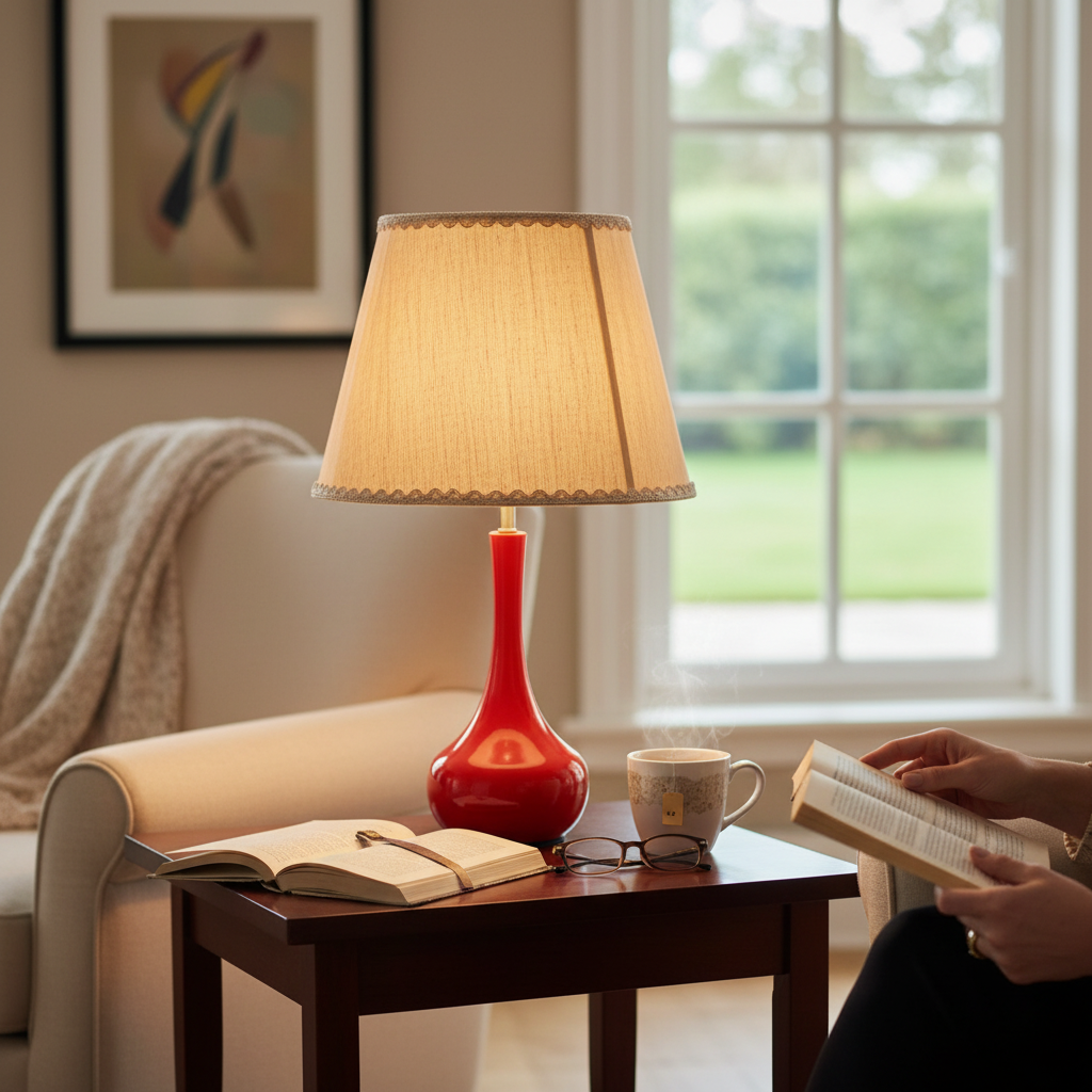 Rosé Glow Pleated Table Lamp