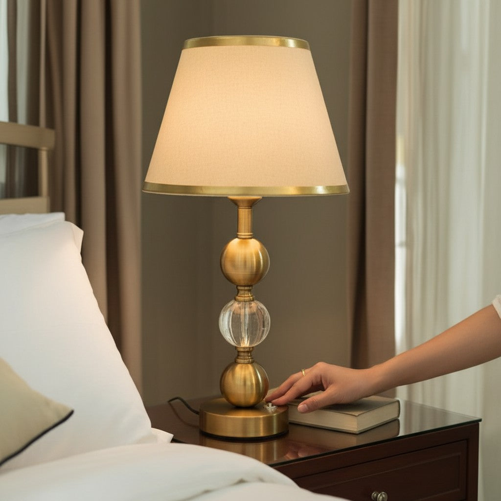 Golden Crystal Charm Table Lamp LS423