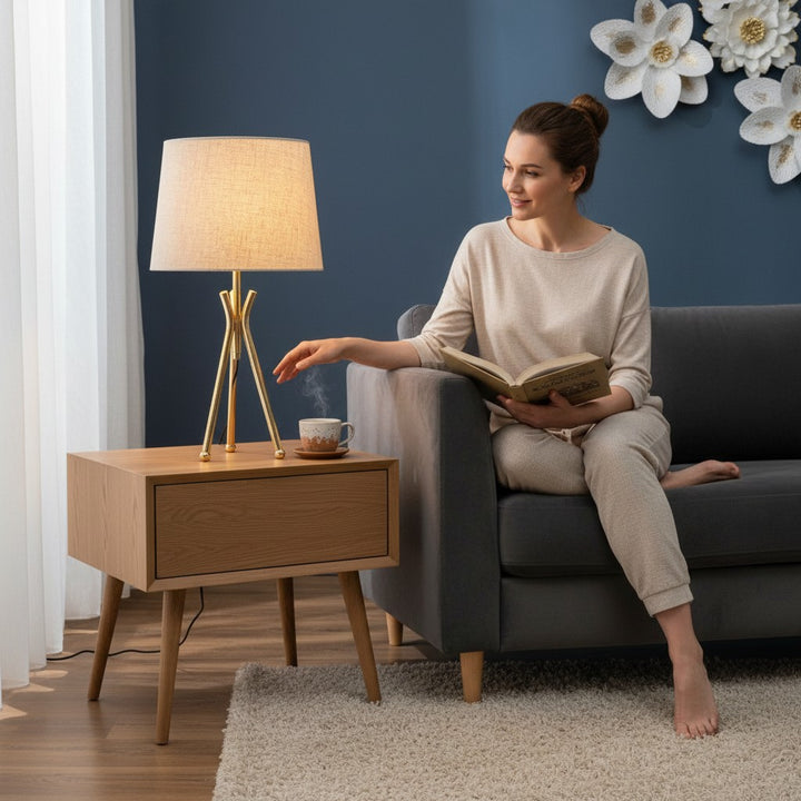 Modern Gold Tripod Table Lamp