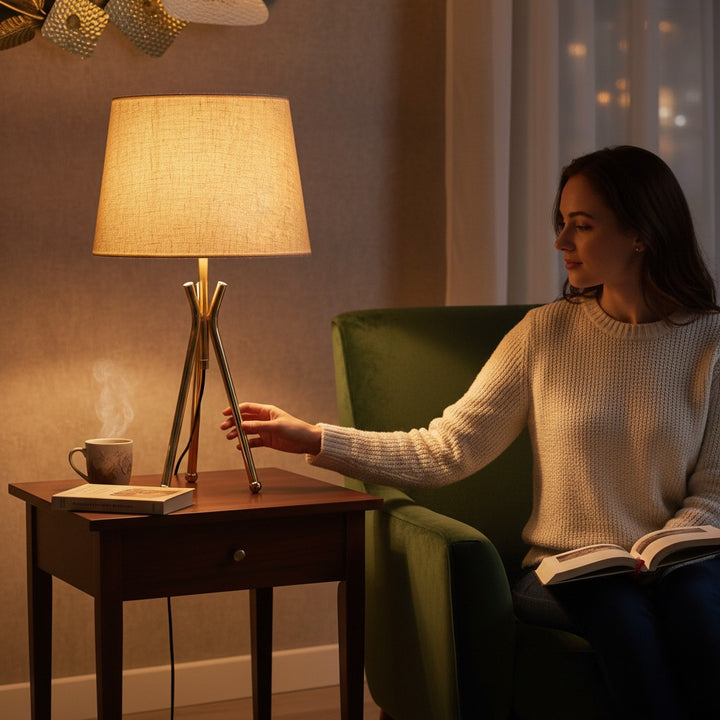 Modern Gold Tripod Table Lamp