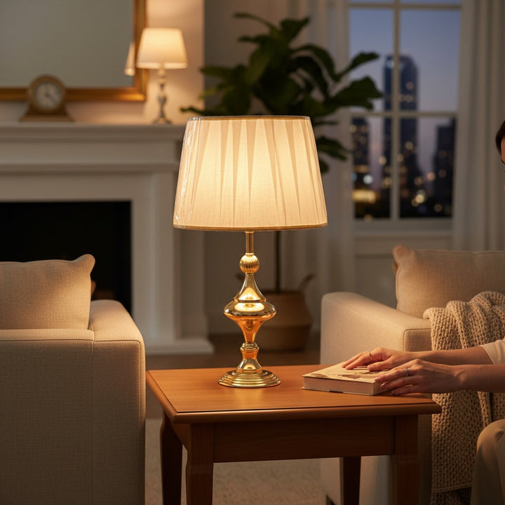 Thales Oblique Rose-Gold Table Lamp