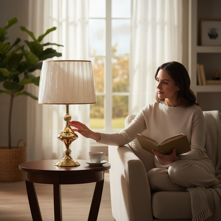 Thales Oblique Rose-Gold Table Lamp