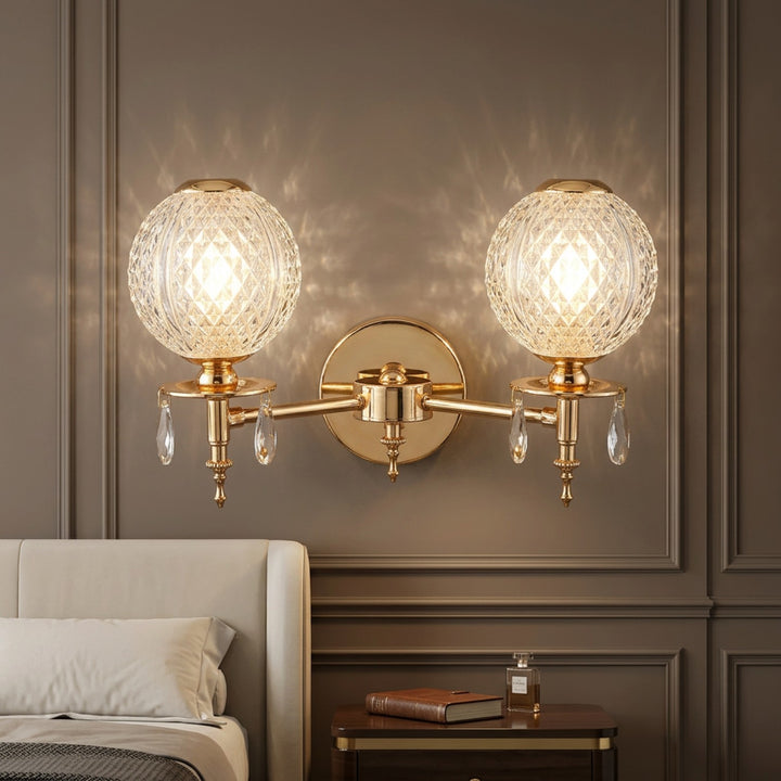 Luxury Gold Crystal Double Wall Sconce