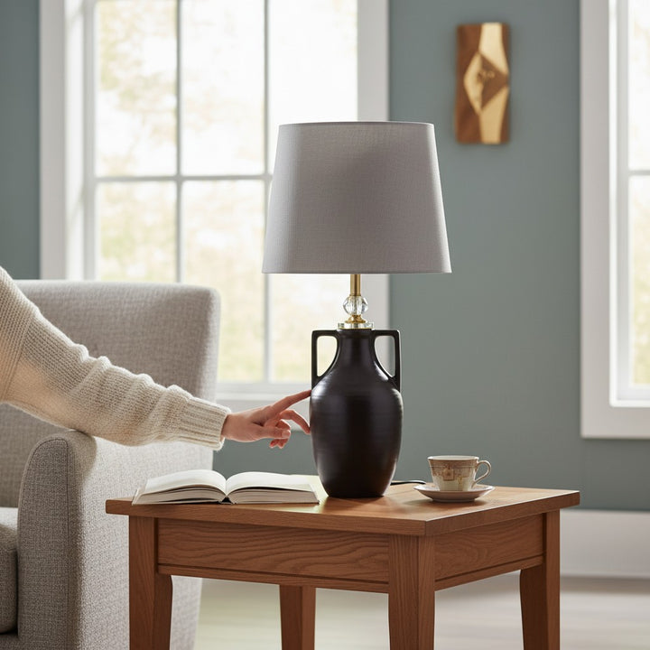 Vintage Amber Charm Ceramic Nordic Table Lamp