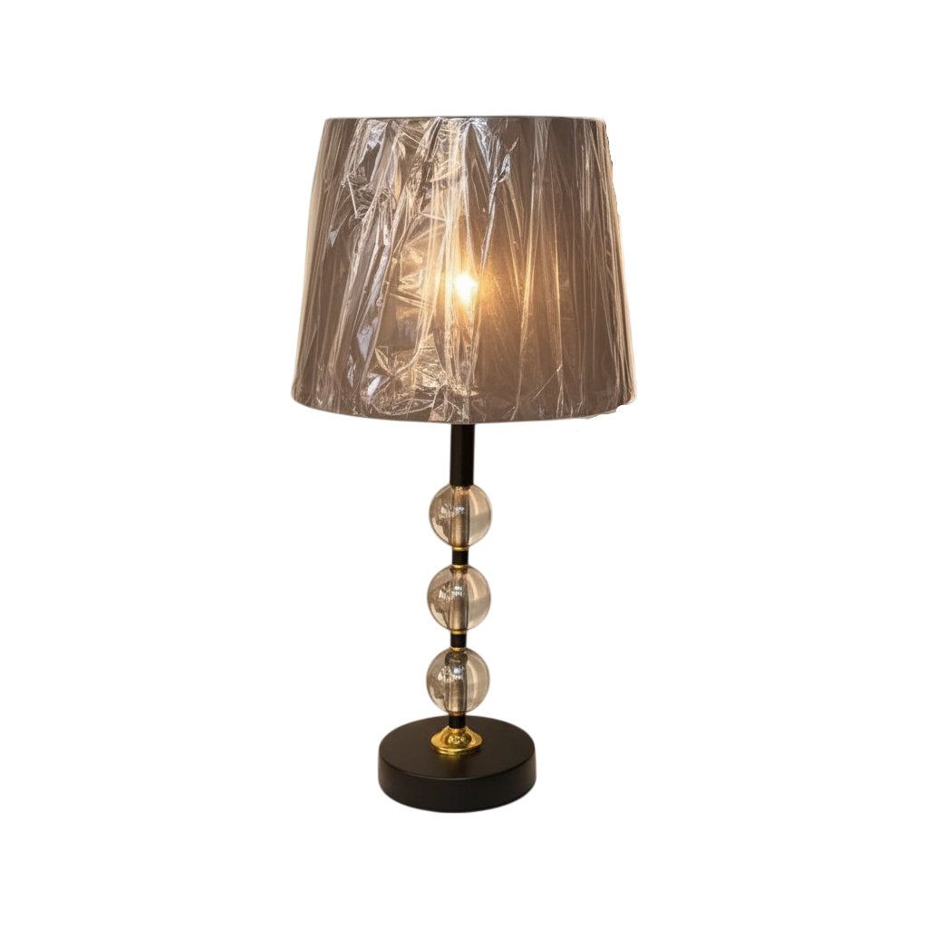 Modern Glass Sphere & Brass Accent Table Lamp