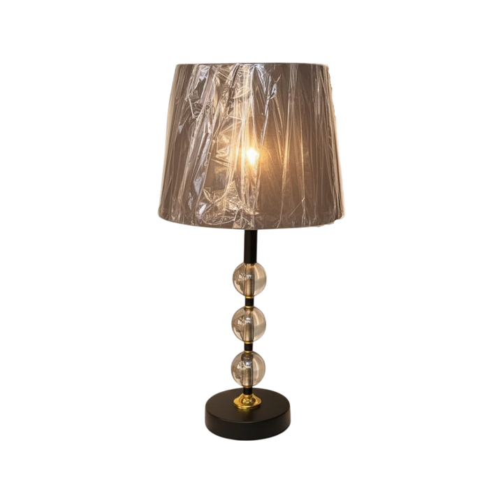 Modern Glass Sphere & Brass Accent Table Lamp