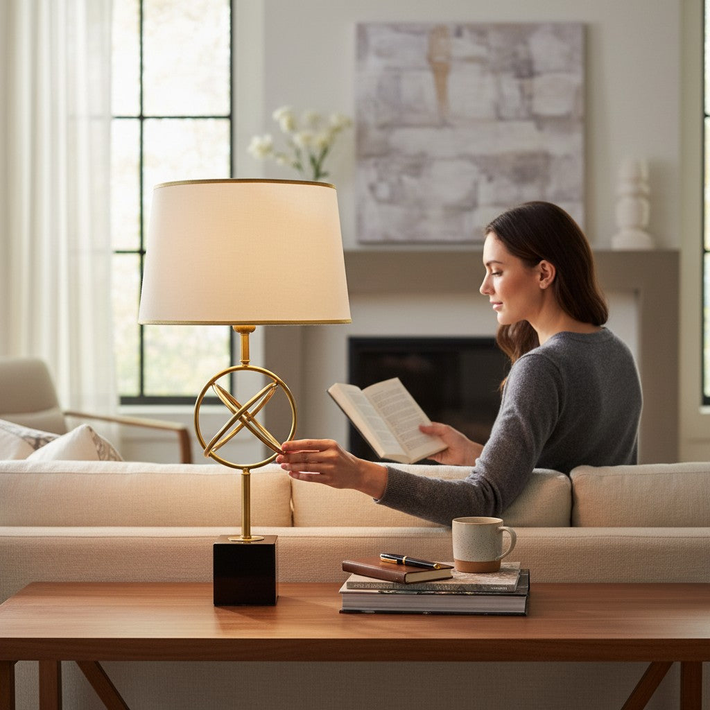 Caden Compact Brass Globe Lamp