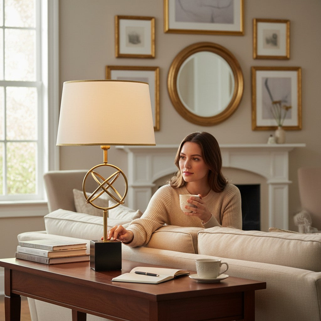 Caden Compact Brass Globe Lamp