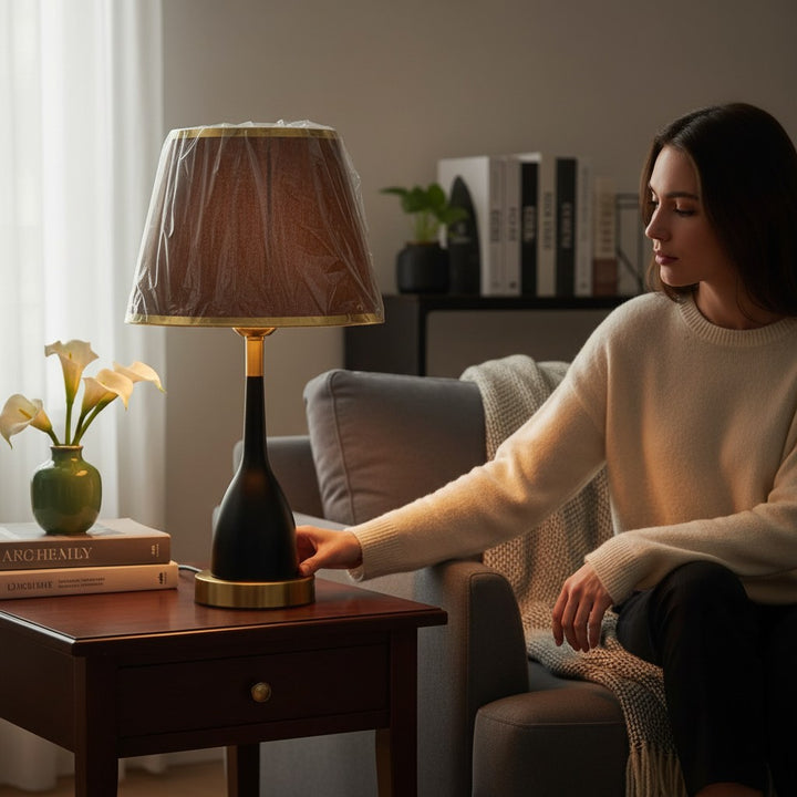 Elegant Jet Black Table Lamp