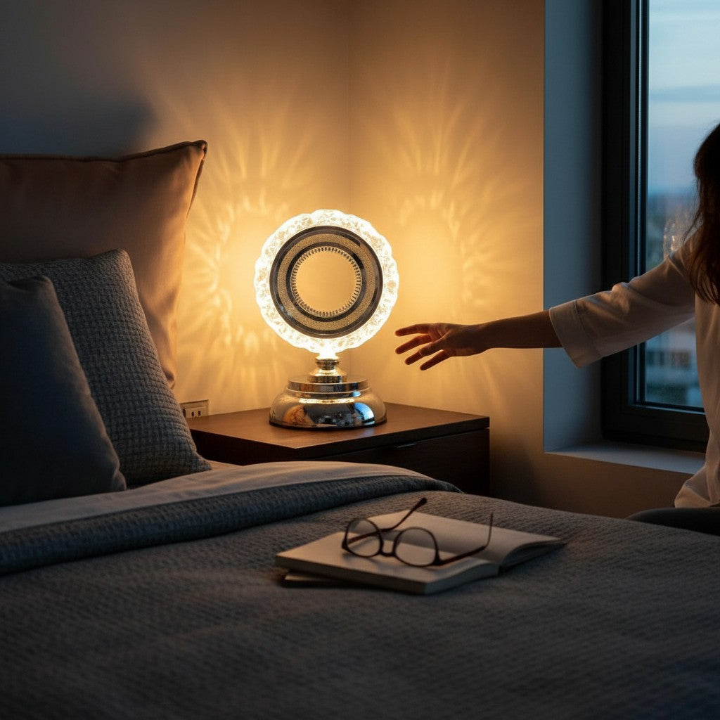Crystal Aura LED Side Table Lamp