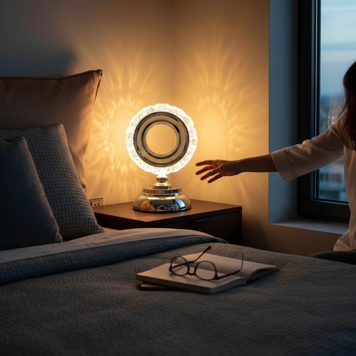 Crystal Aura LED Side Table Lamp