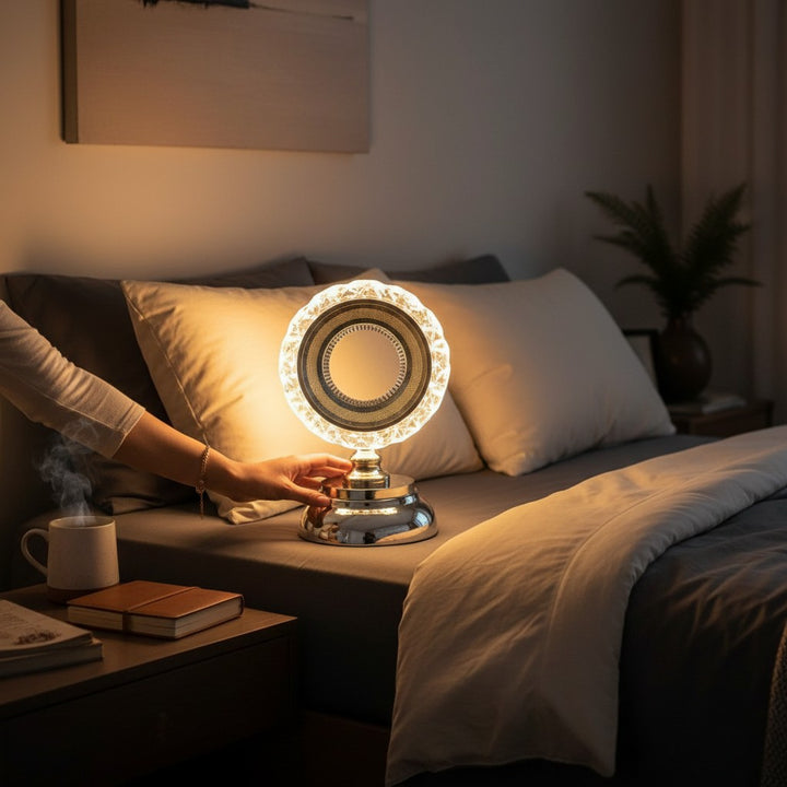 Crystal Aura LED Side Table Lamp