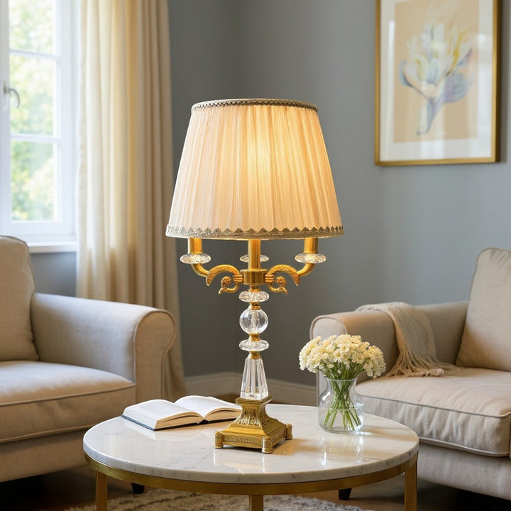 Ornate Gold Crystal Accent Table Lamp