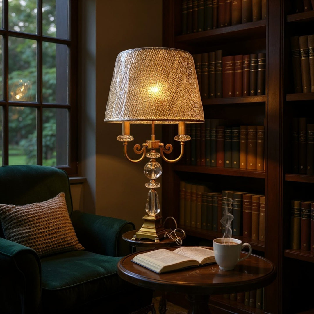 Vintage Metallic Gold Accent Table Lamp