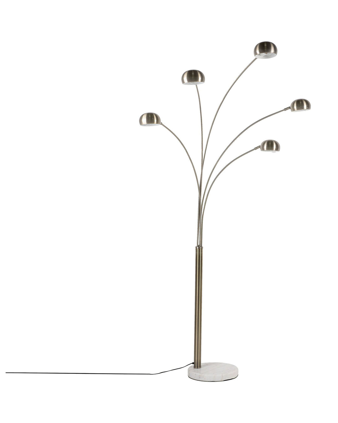 Silver Radiant Cascade 5-Arcs Floor Lamp