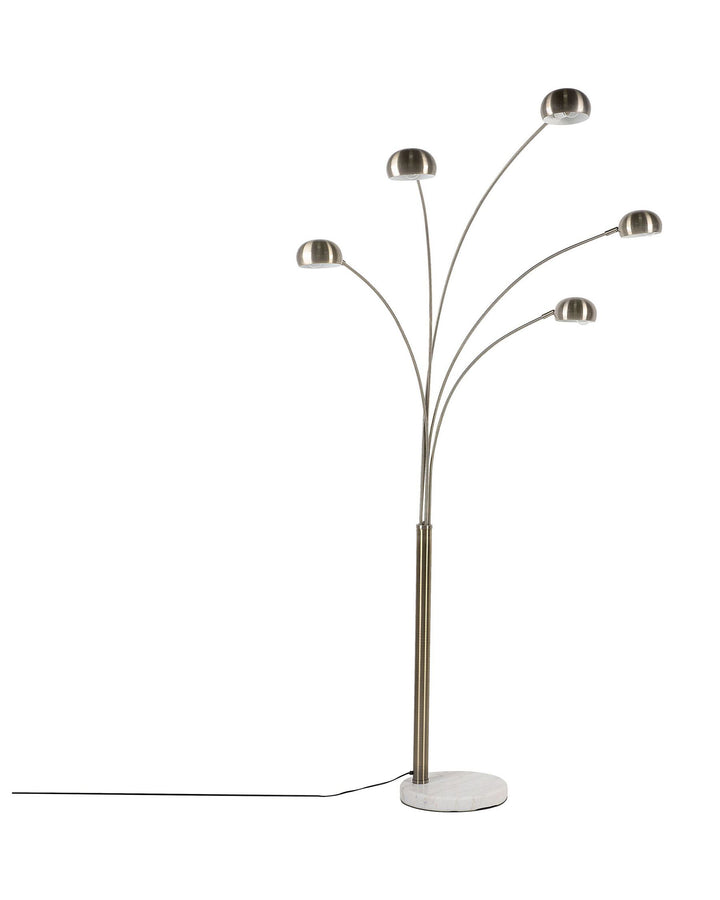 Silver Radiant Cascade 5-Arcs Floor Lamp