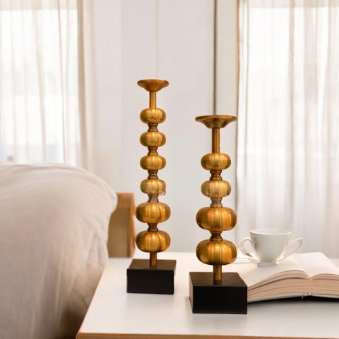 Golden Sphere Elegance Candleholder Set