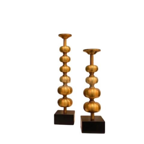 Golden Sphere Elegance Candleholder Set