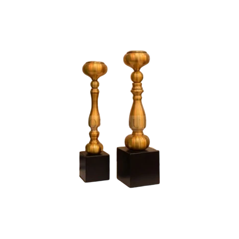 Brass Metallic Gold Candle Holder